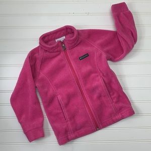 Columbia hot pink zip front fleece 4T
